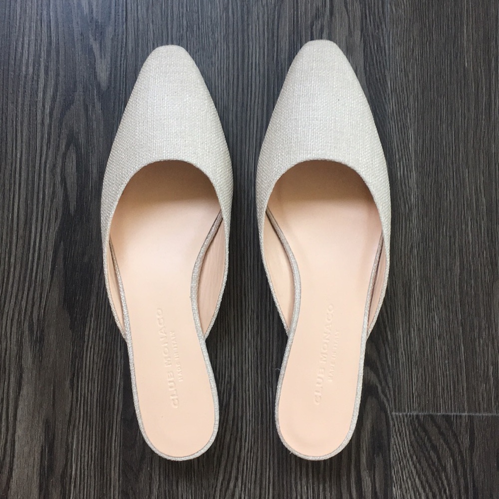 Club Monaco Linen Mules 7.5 Never Worn